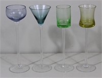 Set of 4 Art glass Stemware
