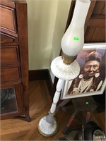 Milkglass Pedestal Lamp Needs Bulb