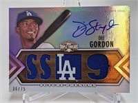 30/75 2012 Topps Dee Gordan AUTO Relic #105