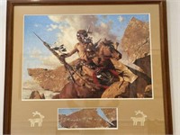 Framed and matted print,  Frank McCarthy