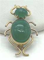 12 KT Gold Filled Scarab Pin