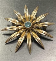 Antique Sterling and Gold-Filled Pin, Mine-Cut