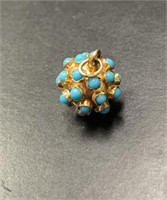 10 KT Turquoise Sputnik Pendant