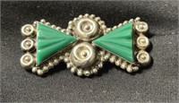 Vintage Plateria Solis Sterling and Green Onyx