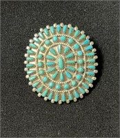 Sterling and Turquoise Pin