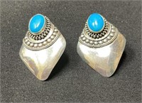 Native American Sterling & Turquoise Earrings.