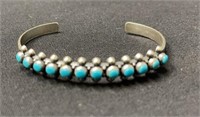Native American Sterling and Turquoise Bracelet.