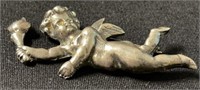 Antique Sterling Flying Cherub with Torch