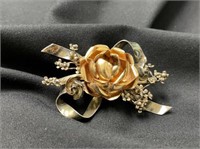 Vintage Hobe Sterling and Gold-Filled Brooch