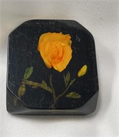 Vintage Reverse Carved Flower Pin in Lucite