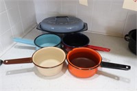 Colored Enamel an Granite Pans