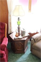 End Table with Lamp and Contents