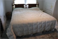 King Size Bed with Mattress, Box Spring and Beddin