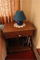 Pressed Wood Nightstand and Lamp