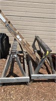 Pair Wooden Sawhorses, 6’ Ladder