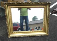 Gold Framed Mirror; some gesso loss 38"x30.5"