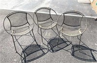 3 Salterini Wrought Iron Radar Chairs in Black