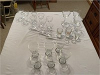 Stemware, small A&W Root Beer mugs, etc.