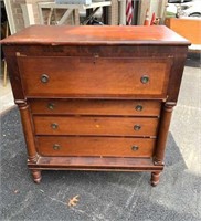 Early Empire Chest; lot of veneer issues