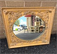 Ornate Gold Frame Mirror 26"x22"