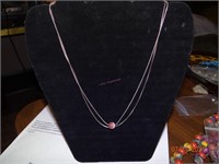 Double Chain with single bead Necklace