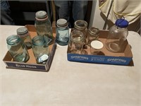 Canning Jars--(5 are Blue)