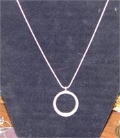 Silver Chain with Open Circle Pendant