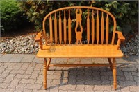 Quebec - Double Seat Pine Spindle Back Bench