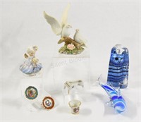 Signed Sea Glass, Murano Whale, Limoges Miniatures
