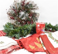 Christmas Table Clothes, Wreath, Garland & Runner