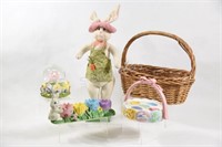 Easter Egg Baskets, Water Globe & Bunnies