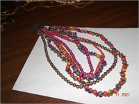 Multi Strand Multi Colored Beaded Necklace