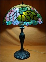 Vintage Tiffany Style Stained glass lamp 23"H