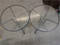 Two patio tables 23.5"D x 27"H