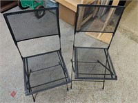 Two Heavy Folding Patio Chairs 16"W x 3'H