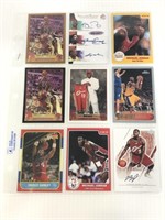 Sleeve of 9 basketball cards UNAUTHENTICATED