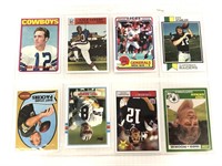 Sheet of 8 assorted football cards UNAUTHENTICATED