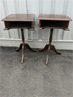 Two vintage telephone tables 16" x 16" x 28"H