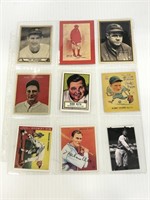 Sheet of 9 asstd baseball cards #2 UNAUTHENTICATED