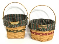 Pair of Christmas collection Longaberger baskets
