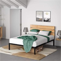Zinus Paul Metal and Wood Platform Bed Full