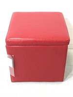Bright red Storage ottoman footstool w/ tag