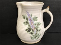 Vintage floral pottery pitcher
