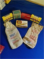 Vintage Shell Boxes and Shot Bag