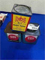 3 Vintage Powder Cans (Empty)