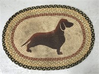 Round dachshund braided rug