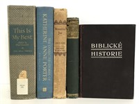 Five assorted vintage books