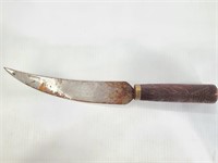 Carved wood handle knife