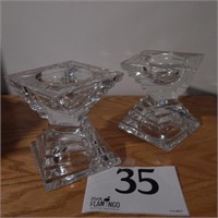 PAIR OF SWIRL CANDLE HOLDERS 5 IN