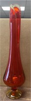 27" Red Art Glass With Air Bubble. No Shipping